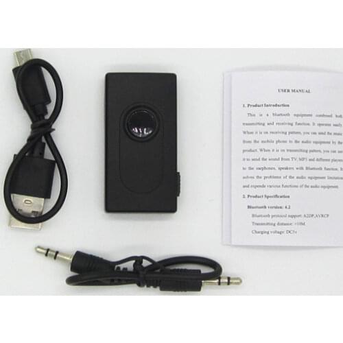 Upgraded Bluetooth 2 In 1 Audio Transmitter Receiver AUX Jack USB Dongle Music Wireless Adapter for Car PC TV Headphones