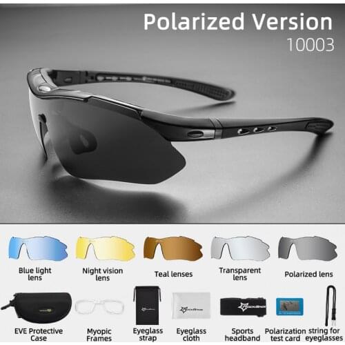 ROCKBROS Polarized Hiking Sunglasses Sports Glasses Myopia Cycling Bicycle Riding Eyewear UV400 Protect Camping Men Sun Glasses