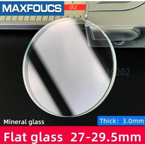 Flat 3.0mm thick 27-29.5mm dia Watch cryastal Mineral glass watches parts , 1 pieces
