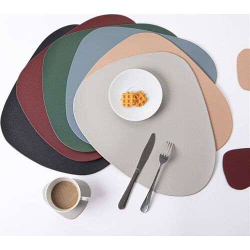 1 Piece PU Coaster Waterproof and Oil-proof Coaster Oval Coaster Tableware Insulation Pad Bowl Placemat Home Decoration