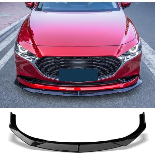 Front Bumper Splitter Lip Diffuser Spoiler Body Kit Protector Plate Decorative Strip Shovel for Mazda 3 Sedan Axela 2019 2020