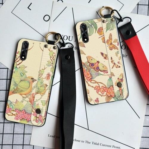 Wrist Strap Soft TPU Phone Case For Vivo V17 Neo S1 Pro V15 Phone Holder Lanyard Cover For Vivo IQOO 3 7 5 Pro Z1X U1X U3