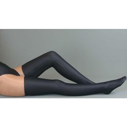 Sexy Womens Anti-hook Wire Thin Section Thigh High Socks Solid Black
