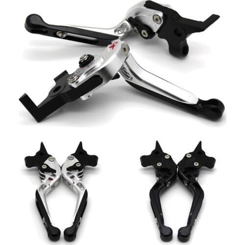 With logo Motorcycle Frame Ornamental Foldable Brake Handle Extendable Clutch Lever For BMW K1200S K1200R R1200S R1200ST