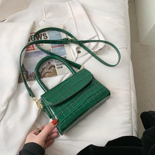 Green Stone Bags PU Leather For Women Small Handbags Purses Ladies Crossbody Shoulder Bags Girls Mini Phone Bags Bolsos Feminina