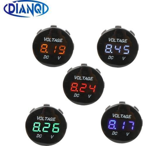 22mm LED Voltmeter Signal Lights Digital Display Gauge Volt Voltage Meter Indicator Lamp Tester DC 12V-24V Car Motorcycle