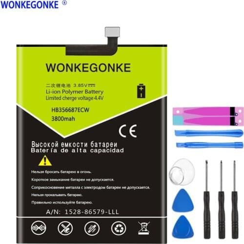 WONKEGONKE 3800mAh HB356687ECW Battery For Huawei Nova 2 Plus Nova2 Plus Nova 2I Mate 10 Lite G10 7X BAC-AL00 Honor 9I Mate 10