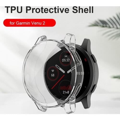 Smart Watch Protective Cover Case Plating TPU Full-Cover Protector Frame Shell for Garmin Venu 2/Vivoactive 4 Smart Watch