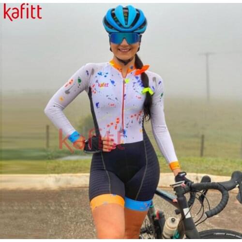 Kafitt New Long Sleeve Mountain Bike Riding Clothing Suit Jersey JongSleeveSuit Professional TeamWomens Triathlon Cycling