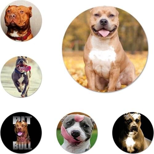 58mm Pit Bull Lovely Dog Pitbull Icons Pins Badge Decoration Brooches Metal Badges For Clothes Backpack Decoration