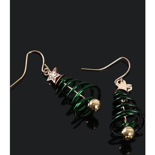 1 Pair Earrings Women Fashion Jewelry Spring Rotating Pentagram Wave Earring Jewelry Accessories Trendy Irregular Metal