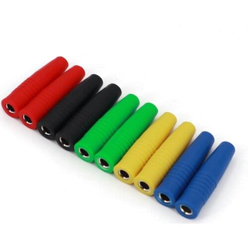 10Pcs Brass 4mm Banana Female Insulated Jack Plug Wire Solder Connector