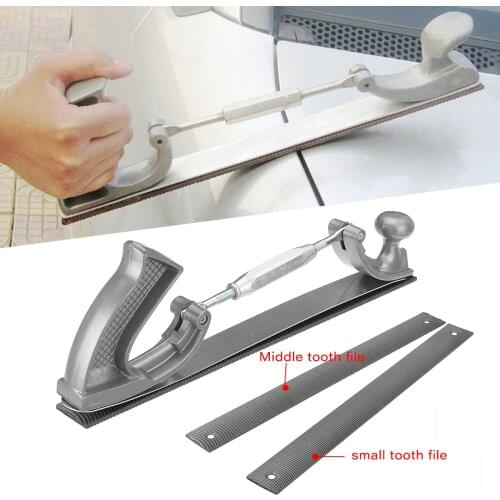 14" S/M Size Adjustable Frame Milled Tooth Car Body Polisher Files Metal Panel Polishing Curved Tooth Steel File Holder