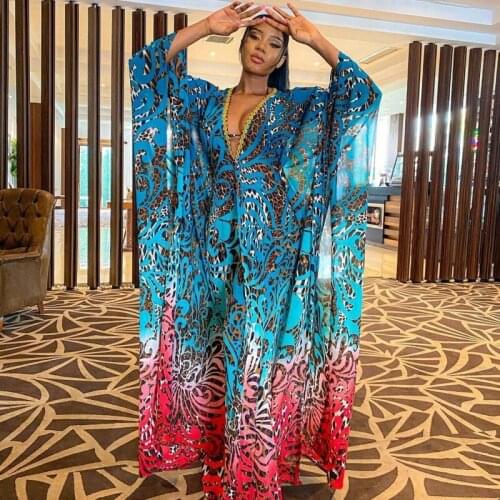 2 Piece Set Women Africa Clothes 2021 African Dashiki New Fashion Two Piece Suit Long Tops + Wide Pants Party Plus Size For Lady