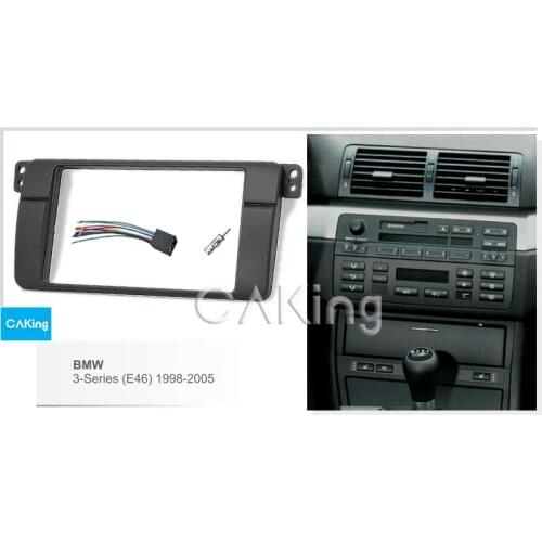 2Din Car Fascia Radio Panel Harness Antenna for BMW 3-Series (E46) 1998-2005 Audio Frame Dash Fitting Kit Facia Face Plate Bezel