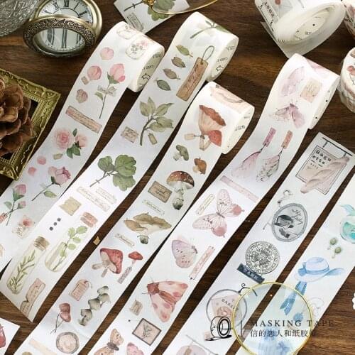 3cm Specimen Museum Series Special Ink Journal Washi Tape Adhesive Tape DIY Scrapbooking Sticker Label Masking Tape