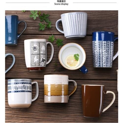 400ml Creative Personality Retro Cup Ceramic Mug Drinking Cup Household Coffee Cup Tea Cup