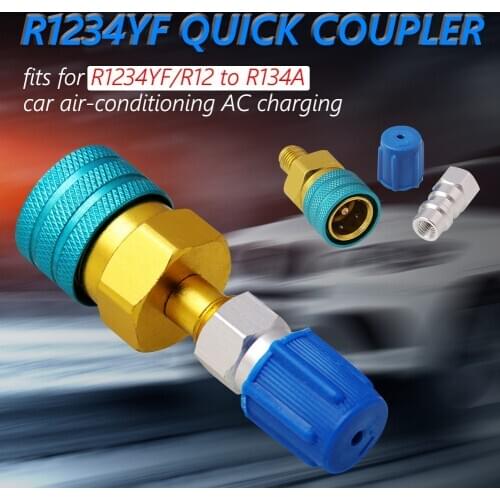 Auto Car Air-Conditioning Fluorine Connector Kit R1234YF to R134a Low Side Quick Coupler Hose Adapter Fitting Connector