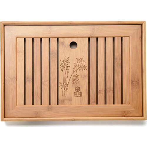 "KingTeaMall" Bamboo Tea Tray Saucers Boards with Water Tank Teawares Teasets Teatools Gifts for Chinese Gongfu Cha