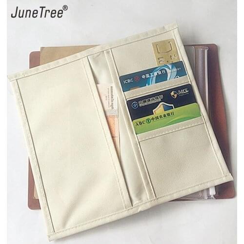 Leather Traveler travelers diary notepad notebook oxford fabric storage bag receipt holder refill Filler Pocket Case Bag Pouch