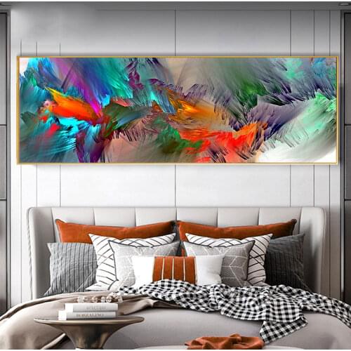 Larger Size Abstract Blue Purple Cloud Posters Picture Wall Art Canvas Painting For Living Room Home Decor No Frame
