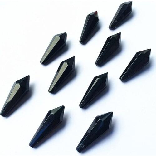 30pcs 36MM Black Chandelier Glass Crystal Icicle Prisms(Free ring) Hang Pendants For Candelabra,Ceiling Lights,Cake Topper Decor