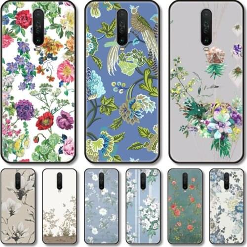 Flowers and plants Phone Case For Redmi 10 9 8 7 6 GO S C T PRO Note 5G Black Cover TPU