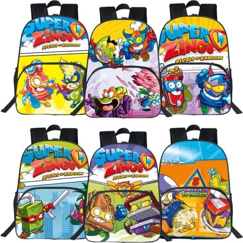 Children Boy Girl Bag Super Things Backpack 3D Cartoon Super Zings School Bags Teen Double-layer Backpack Large Capacity Bookbag