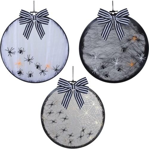 Home Interior Decoration with Bowknots DIY Embroidery Holiday Ornaments Horror Theme Party Halloween Decor