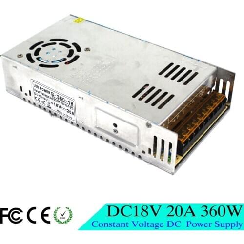 Fonte DC18v 20A 360W power supply Switching Switch Driver Transformer 110V 220V AC-DC SMPS DC 18V for LED Strip Light CCTV CNC