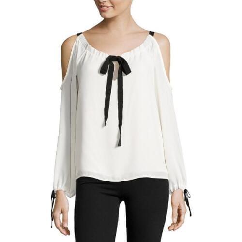 T New Spring Summer Female Long Sleeved Chiffon Lace Bow Tie T-shirt Large Size 6xl Plus Long Sleeve Ladies Tshirt