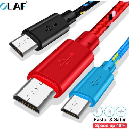 OLAF 1m 2m 3m Micro USB Cable Nylon Fast Charging Phone Charger USB Cable For Samsung Xiaomi Huawei LG Android Microusb Cables