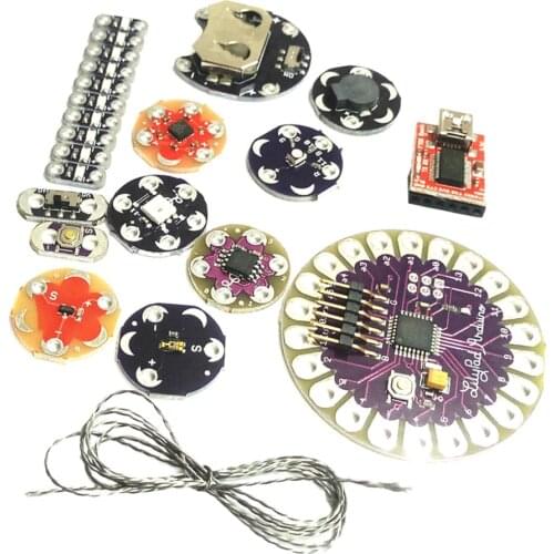 Lilypad Kit, Sewable Electronics Kit(ATmega328P, LEDs, Temp Sensor, FT232RL, Buzzer, Switch)