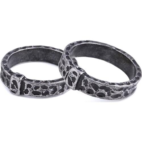 Megin D Silver Plated Old Retro Outlander Vintage Boho Battlefield Rings for Women Men Couple Friends Gift Fans Fashion Jewelry