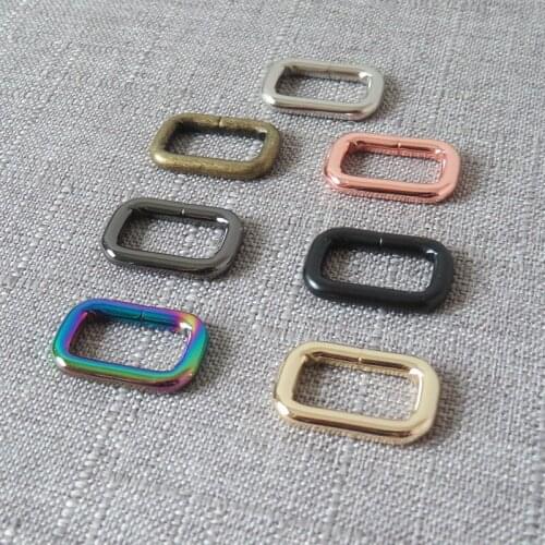 50pcs/Lot Metal Hardware Rectangular Belt Buckle Loop Ring For Martingale Dog Collar Bag Handbag Straps Clasp Leash Accessory