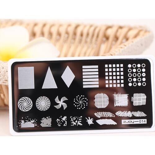 Super Quality NEW 20 Geometry Rectangle Stamping Template Geometric Pattern Manicure Nail Art Stamp Image Plate (ZJOY010-20)