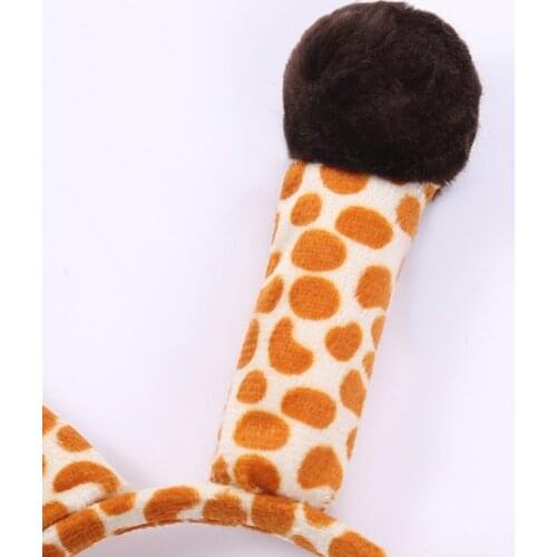 Cartoon Sika Deer Headbands Soft Plush Giraffe Ears Hairband Cute Hair Accessories Cosplay Party Creatures Theme Costume LX9E