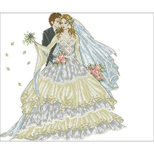Wedding patterns counted 11CT 14CT 18CT Cross Stitch Set DIY Cross-stitch Kits Embroidery Needlework Home Decor