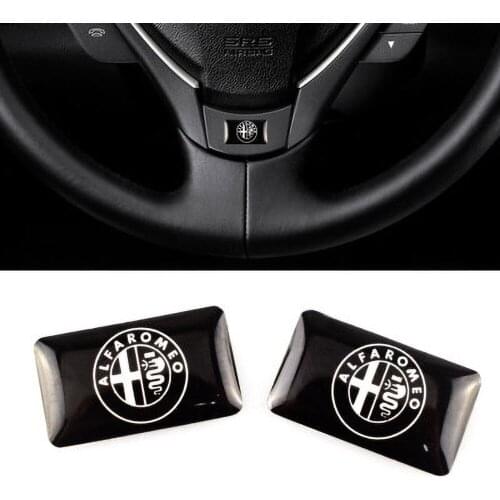 2pcs Epoxy Resin Car Steering Wheel Display Screen Sticker For Alfa Romeo Giulia Giulietta 159 156 Mito Stelvio 147 Accessories