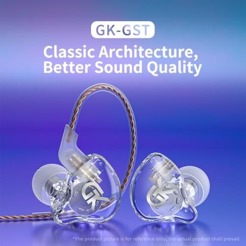 GK GST Earphones 1BA+1DD Drivers Hybrid HIFI Bass Earbuds In-Ear Monitor Headphones Sport Noise Cancelling Headset New Arrival