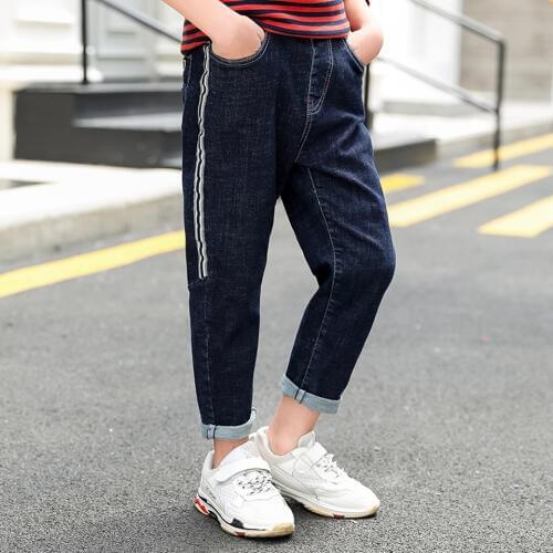 New Arrivals Kids Boys Jeans Pants Blue/Black Color Cotton Spring Autumn Pants Trousers Baby Boys Solid Color Casual Denim Pants