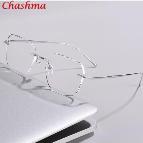 Brand Rimless Titanium Glasses Frame Eyeglasses Women Quality Optical Frame Eye glasses Men Oculos De Grau