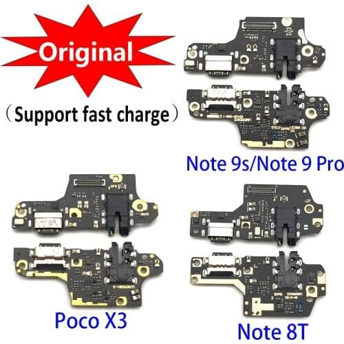 Original USB Charging Port Dock Plug Connector Jack Charge Board Flex Cable For Xiaomi Poco X3 Redmi Note 8T 9s 9 Pro