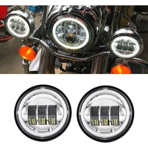 Pair 30w Round Led Waterproof Fog Lamp 4.5 Inch Day Light Angle Eyes Motorcycle Head Led Fog Light Bulb For Harley Motorcycle
