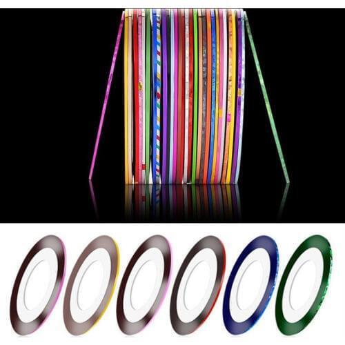 Different 30 Colorful Nails Beauty Rolls Striping Decals Foil Tips Tape Line DIY Design Nail Art Stickers nail Tools Decorations
