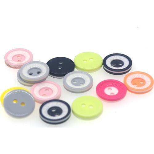 SHINE Brand 100PCs Resin Sewing Button Scrapbooking Round MIxed 2 Holes Costura Botones bottoni botoes S1047 13mm
