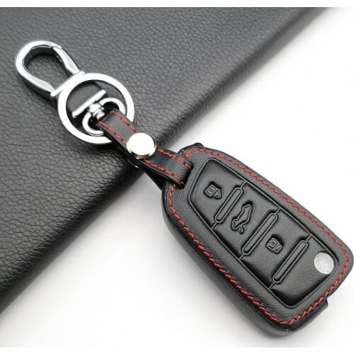 Genuine Leather Car Key Fob Cover Case Set Protect Skin for JAC S2 S3 S4 S5 S7 R3 Flip Folding Remote Keychain Hang Holder
