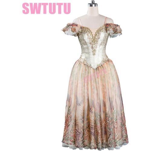 Sleeping beauty romantice ballet dress gold adult giselle ballet tutu dress professional women ballerina dress BT9115