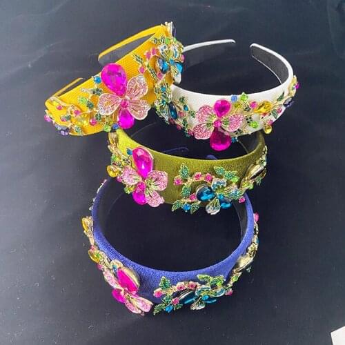 Baroque Retro Pink Luxury Bridal Crystal Tiara Crown Princess Pageant Graduation Veil Rhinestones Tiara Wedding Hair Accessory