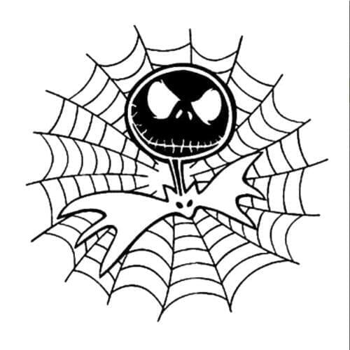 20cm tall Hot Jack Cobweb Skellington Die Cut Vinyl Car Decal Cool Window Car Body Decor Stickers Waterproof Removable L127